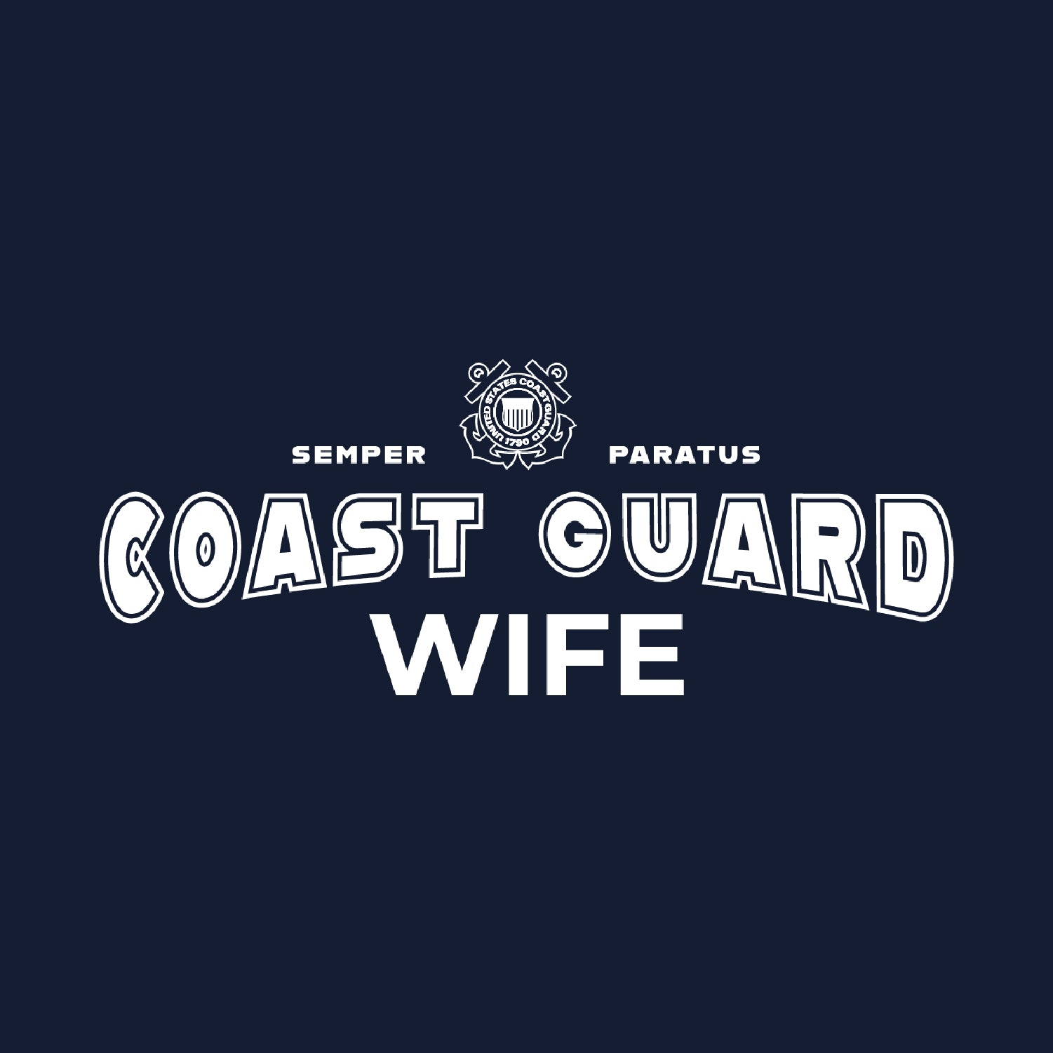 Coast Guard Wife Crewneck (Navy)