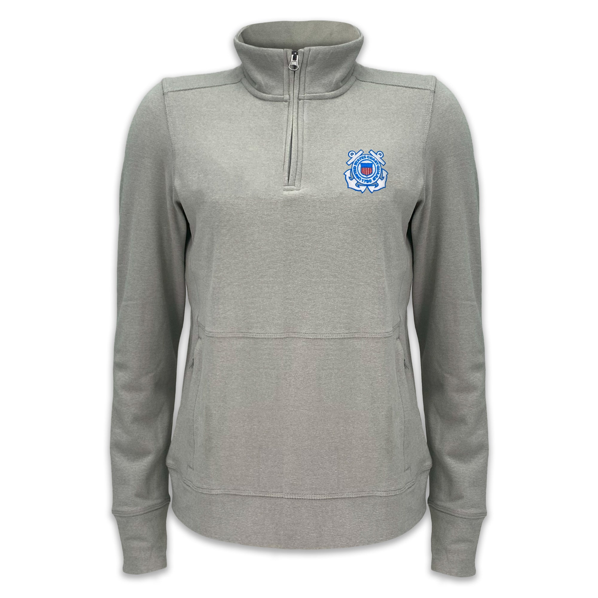 Coast Guard Ladies Crush 1/4 Zip Pullover (Grey)