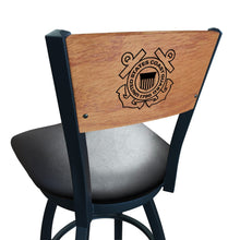 Load image into Gallery viewer, Coast Guard Seal Swivel Stool with Laser Engraved Back*