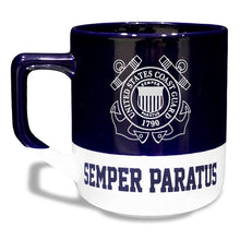 Load image into Gallery viewer, Coast Guard Seal 20oz Color Block Ceramic Mug (Colbalt/White)
