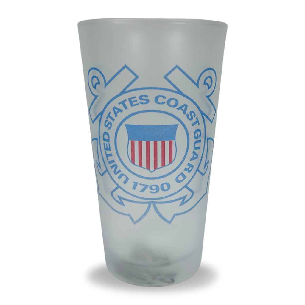 Coast Guard Seal Logo Frosted Mixing Glass Tumbler