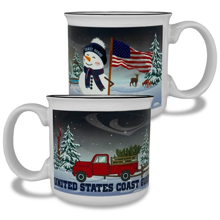 Coast Guard Winter Scene 15oz Sublimated Campfire Mug (White)