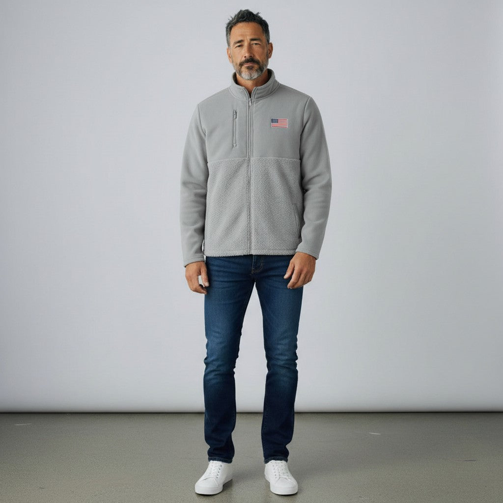 American Flag Men's Daily Fused Jacket (Skyscraper)*