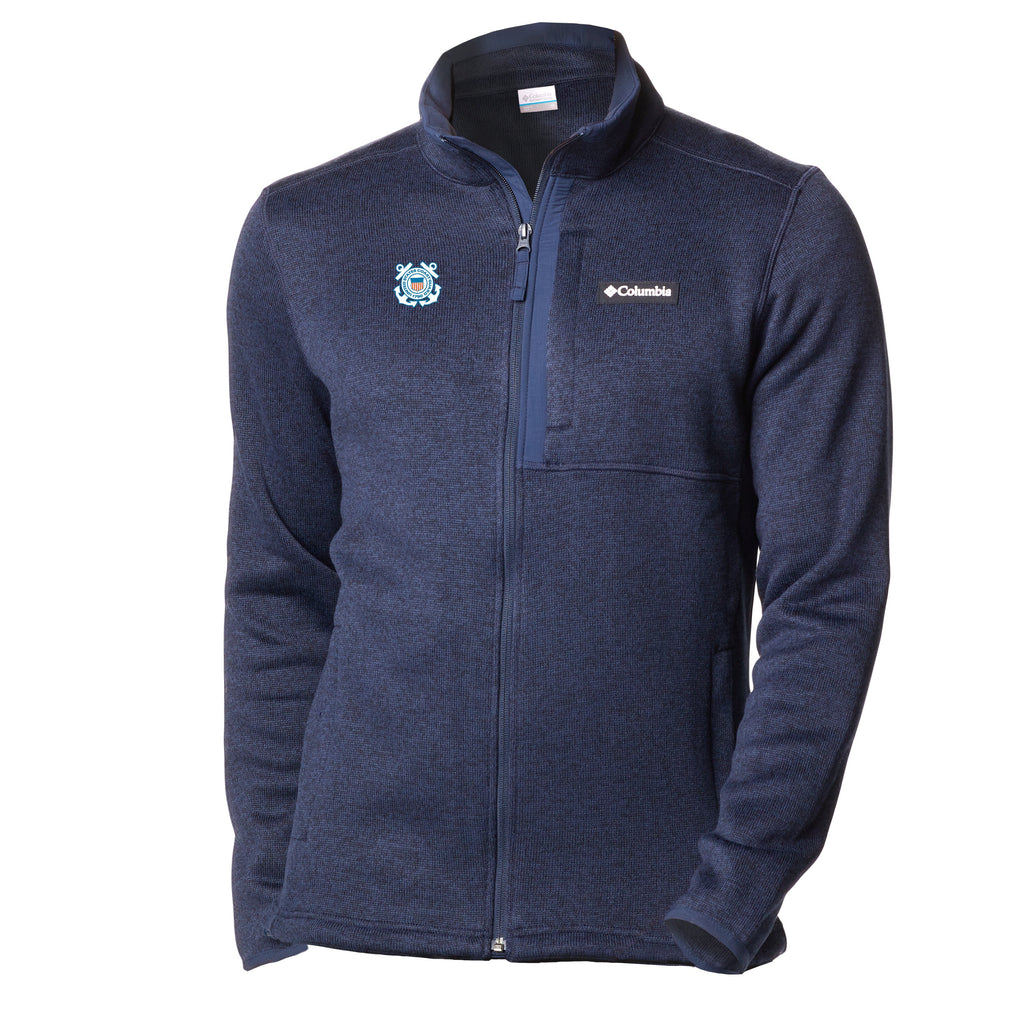 Coast Guard Seal Columbia Sweater Weather Full Zip Fleece Jacket (Navy)*