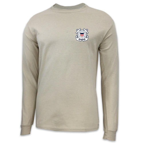 Pick Your Design Coast Guard Long Sleeve T-Shirt (Tan)
