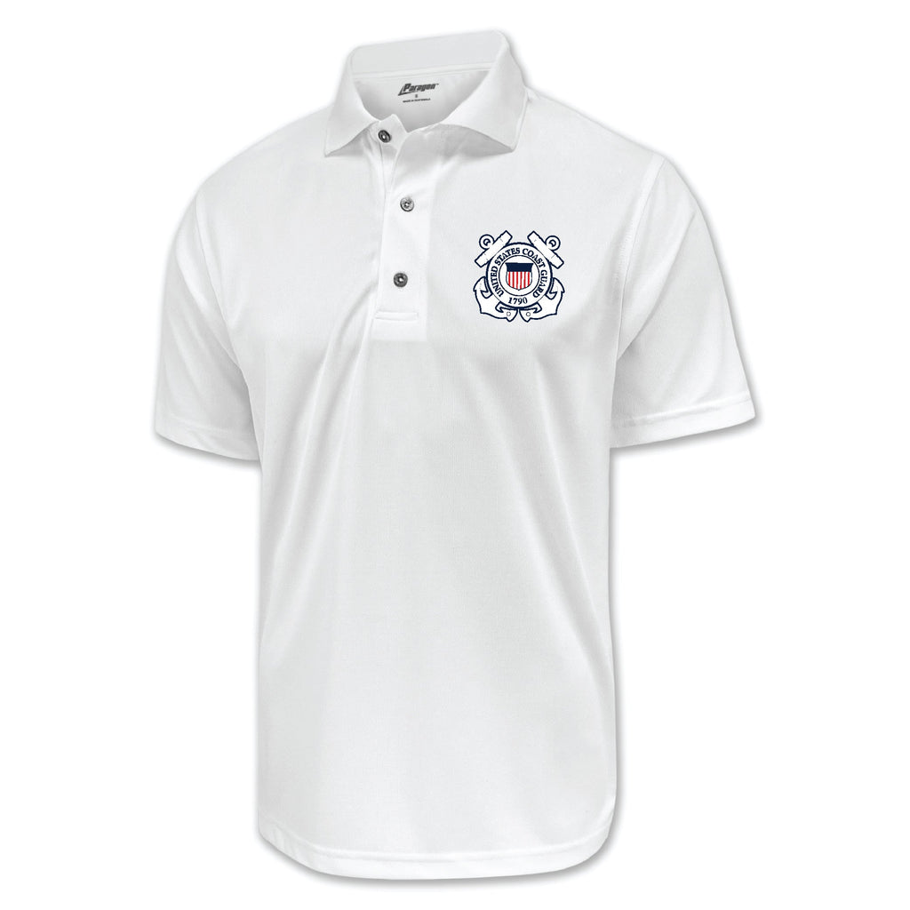 Pick Your Design Coast Guard Performance Polo (White)