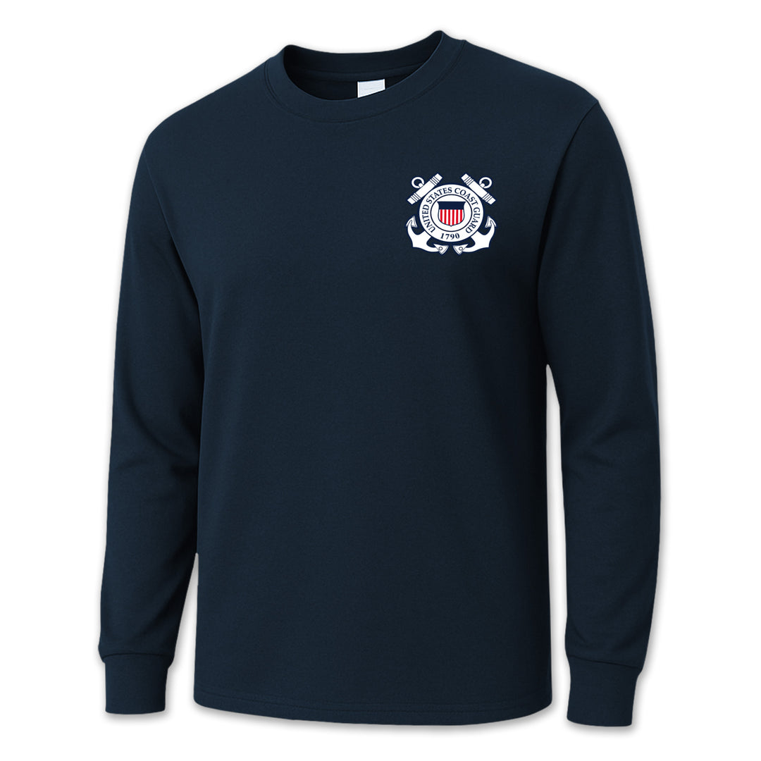US Coast Guard USCG Seal Long Sleeve T-Shirt – Gildan 100% Cotton, Men’s Graphic Tee (Brand New With Tags)