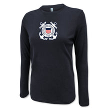 Load image into Gallery viewer, Pick Your Design Coast Guard Ladies Long Sleeve T-Shirt (Black)