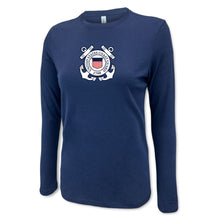 Load image into Gallery viewer, Pick Your Design Coast Guard Ladies Long Sleeve T-Shirt (Navy)