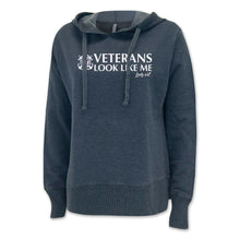 Load image into Gallery viewer, Pick Your Design Coast Guard Ladies Hooded Sweatshirt (Washed Navy)
