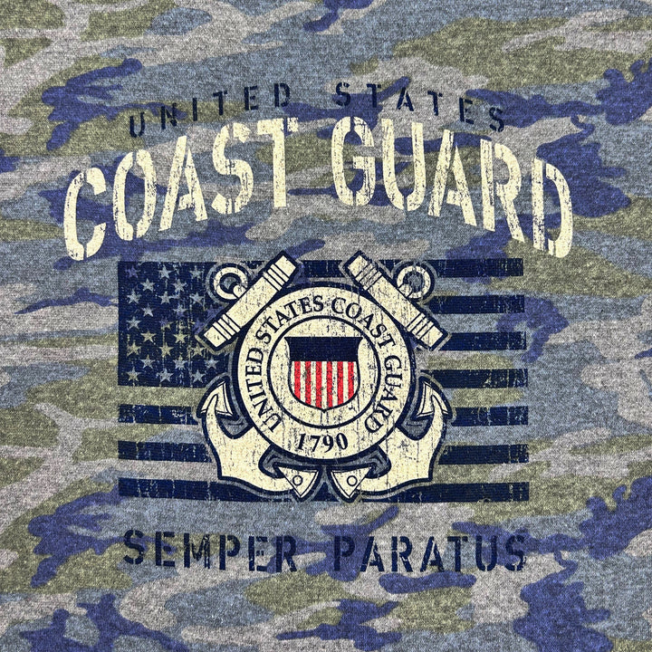 Coast Guard Ladies Vintage Stencil Fleece Crewneck (Camo)