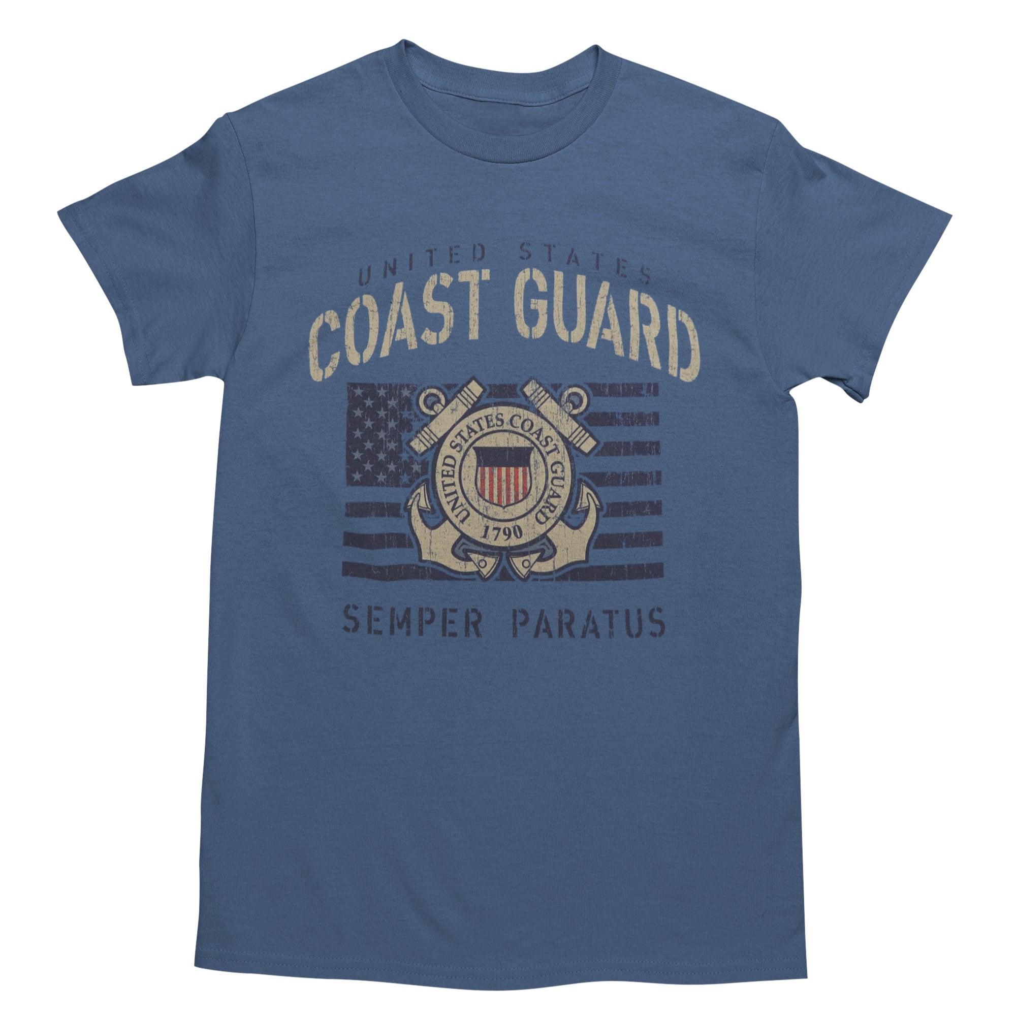 Coast Guard Vintage Stencil T-Shirt (Indigo Blue)