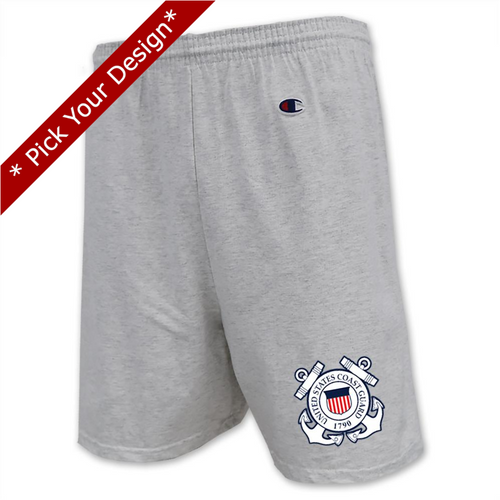 Pick Your Design Coast Guard Cotton Shorts (Grey)