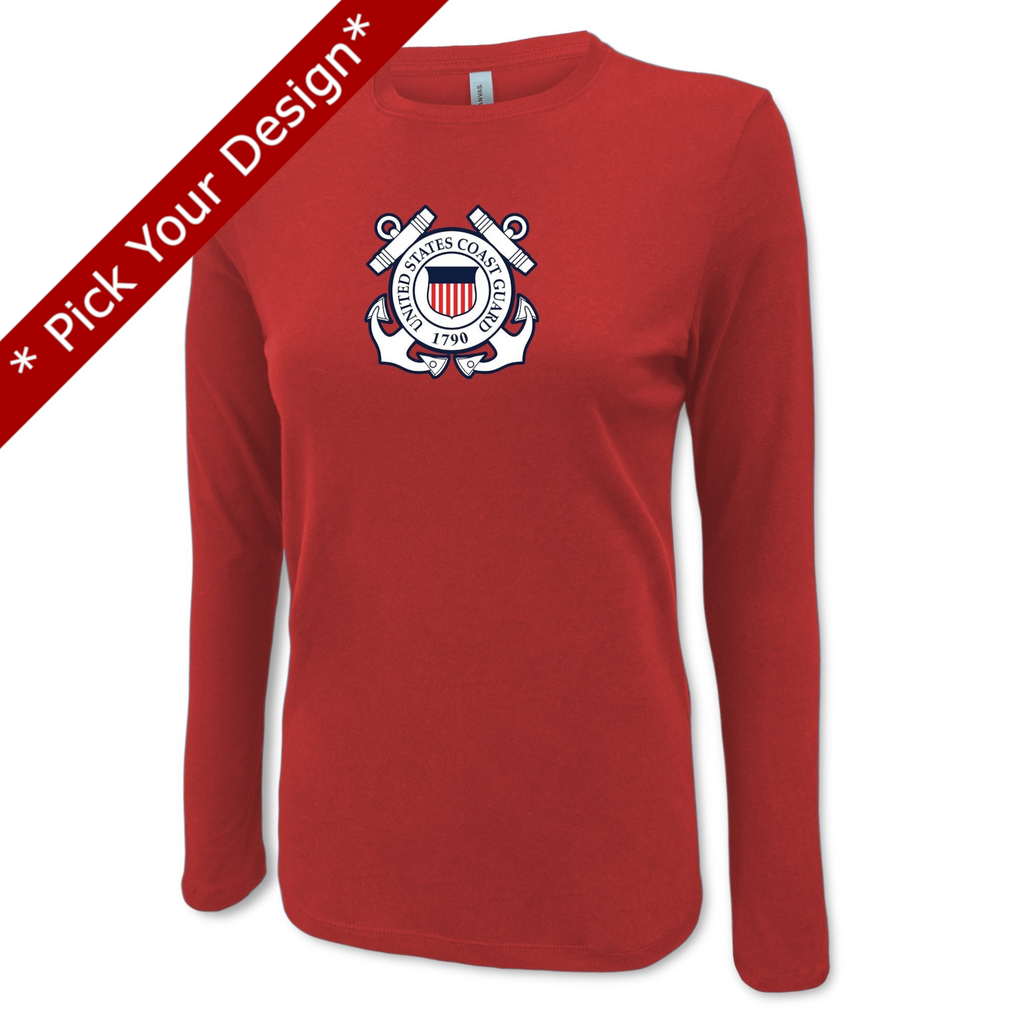 Pick Your Design Coast Guard Ladies Long Sleeve T-Shirt