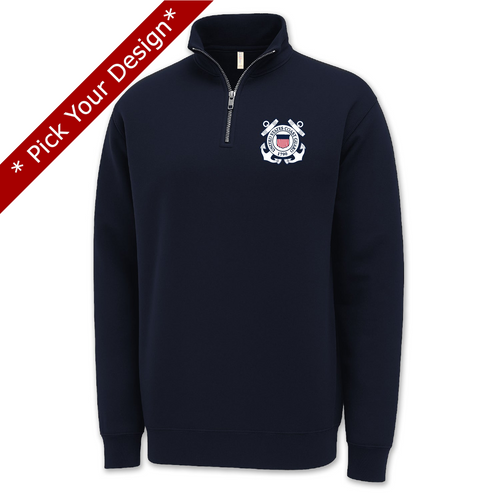 Pick Your Design Coast Guard 1/4 Zip Sweatshirt