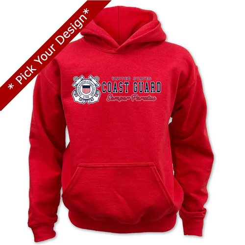 Pick Your Design Coast Guard Youth Hooded Sweatshirt