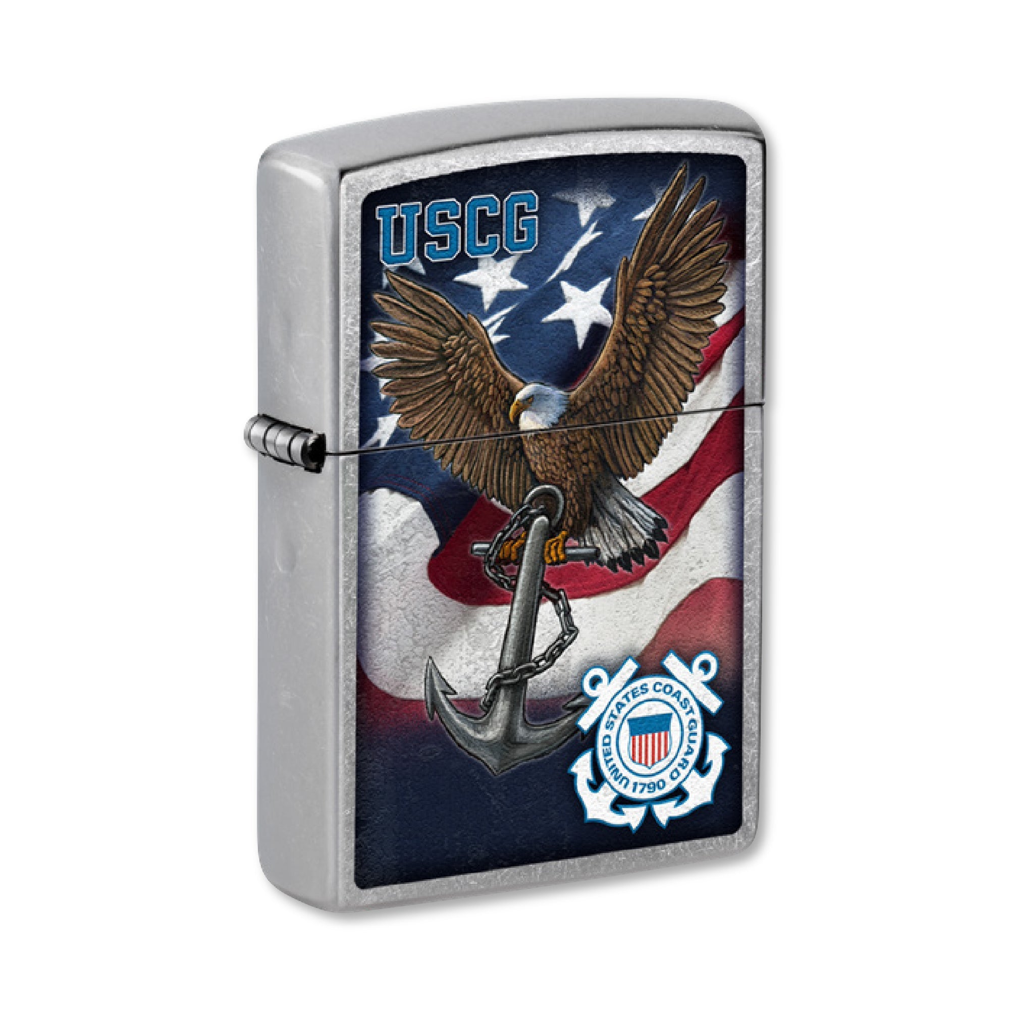 USCG Seal with Eagle Street Chrome Zippo