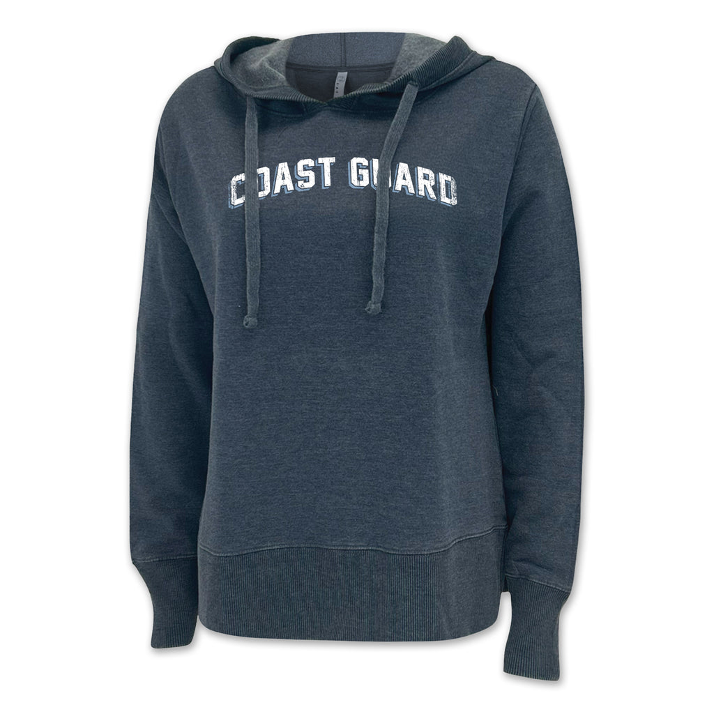 Coast Guard Ladies Distressed Arch Hood (Navy)