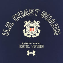 Load image into Gallery viewer, Coast Guard Under Armour Always Ready Tech T-Shirt (Navy)