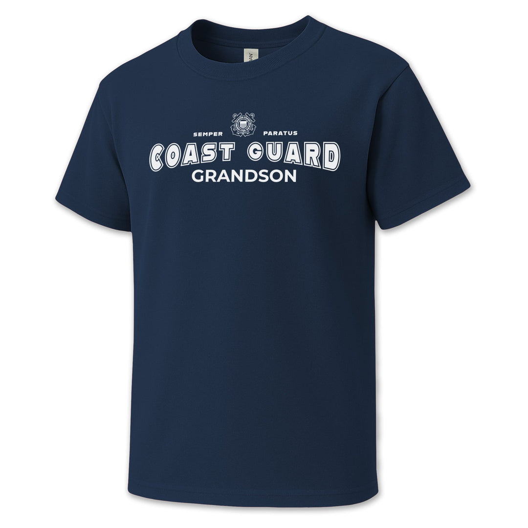 Coast Guard Grandson Youth T-Shirt (Navy)