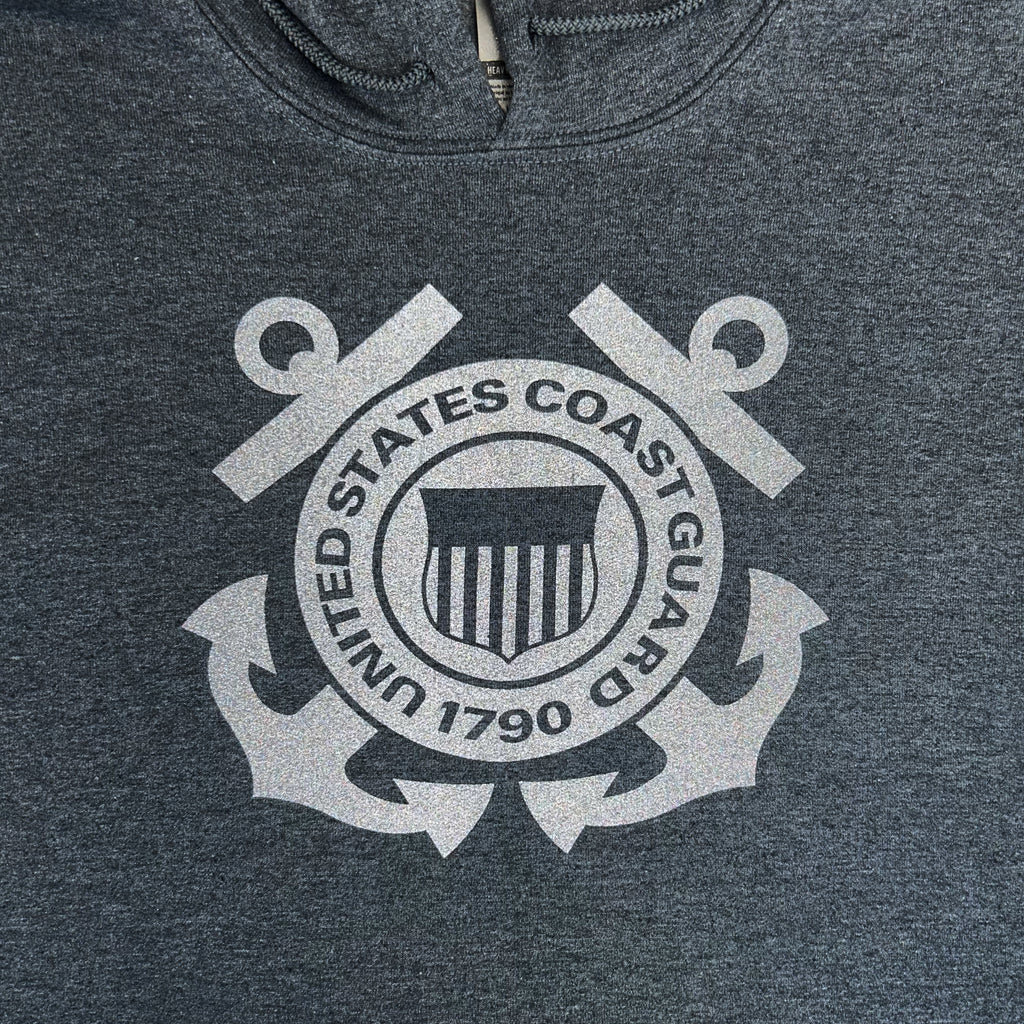 Coast Guard Reflective Logo Hood (Charcoal)