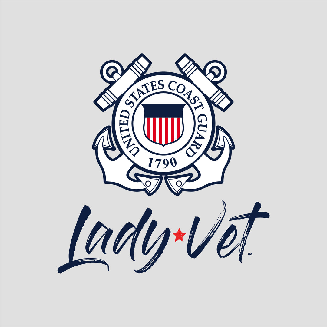 Coast Guard Lady Vet Left Chest Logo Ladies T-Shirt