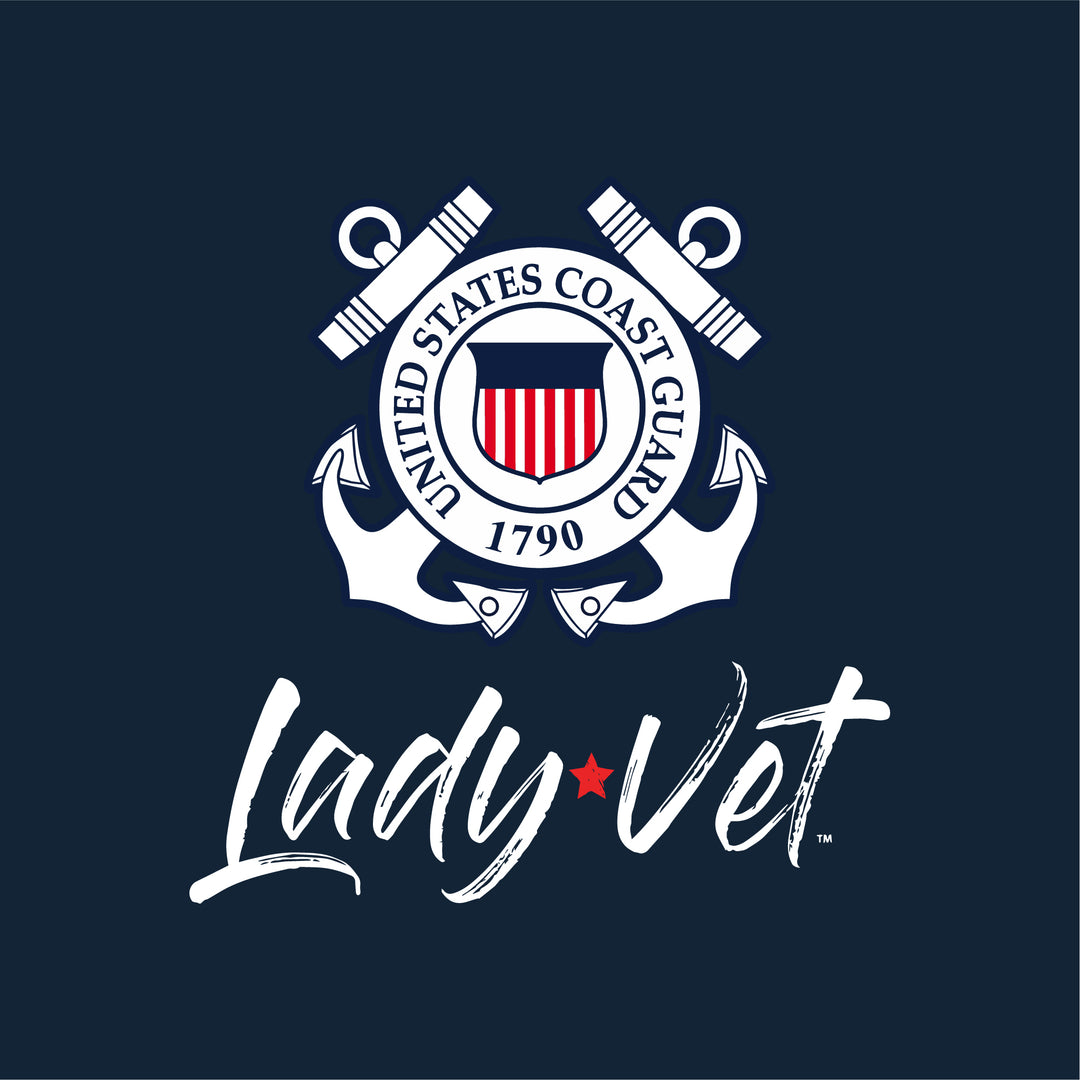 Coast Guard Lady Vet Left Chest Logo Ladies T-Shirt