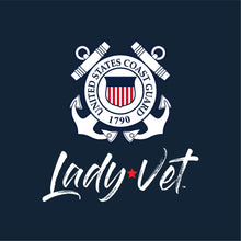 Load image into Gallery viewer, Coast Guard Lady Vet Left Chest Logo Ladies T-Shirt