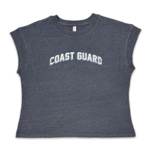 Load image into Gallery viewer, Coast Guard Ladies Distressed Arch T-Shirt (Navy)
