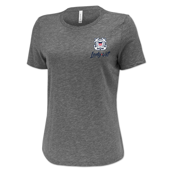 Coast Guard Lady Vet Left Chest Logo Ladies T-Shirt