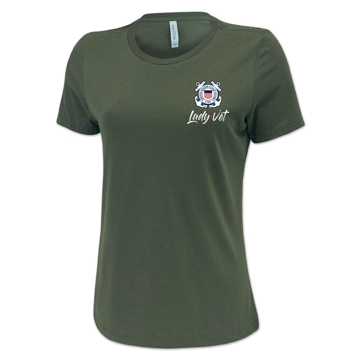 Coast Guard Lady Vet Left Chest Logo Ladies T-Shirt