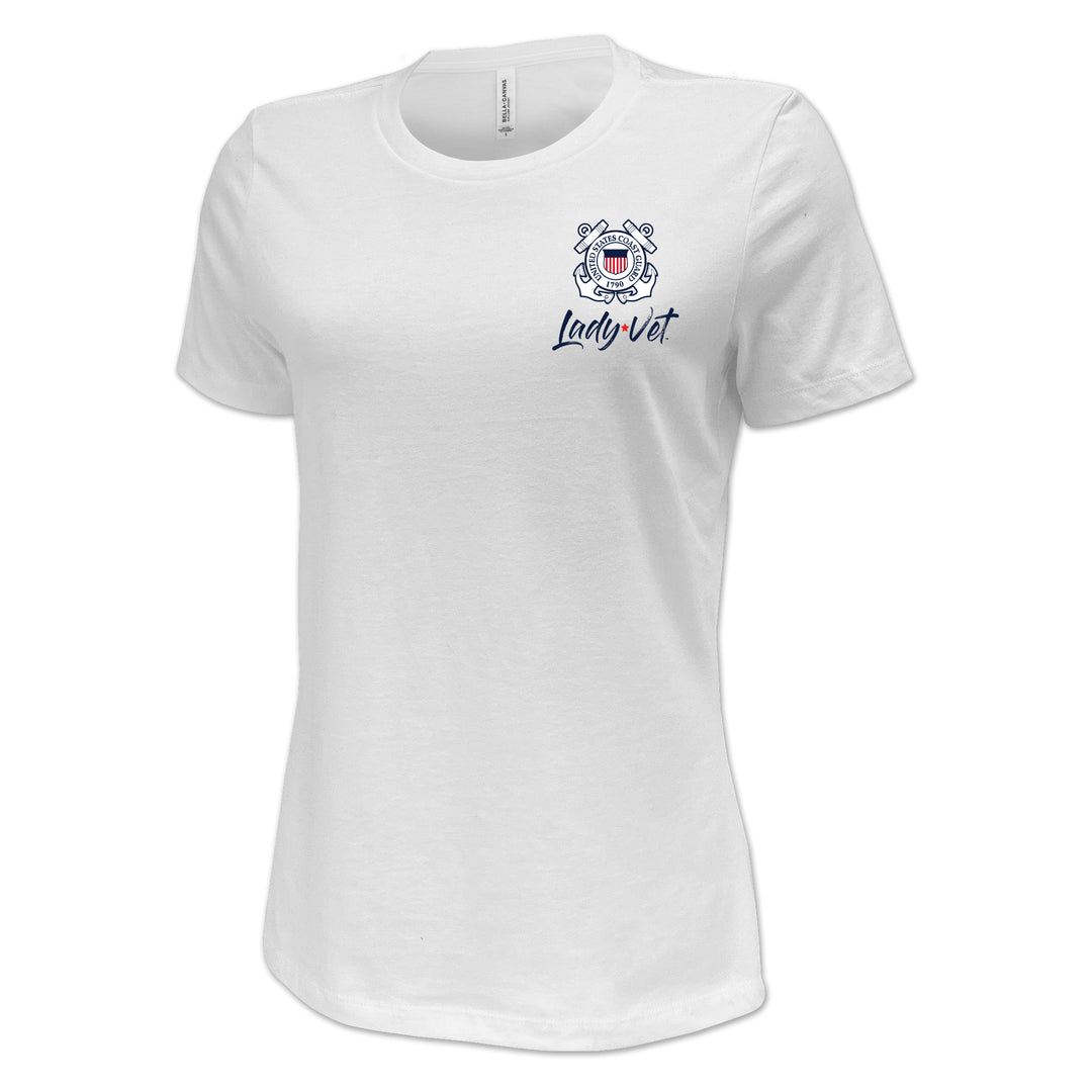 Coast Guard Lady Vet Left Chest Logo Ladies T-Shirt