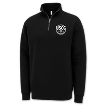 Load image into Gallery viewer, Pick Your Design Coast Guard 1/4 Zip Sweatshirt (Black)