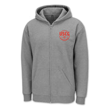 Load image into Gallery viewer, Pick Your Design Coast Guard Full Zip Hooded Sweatshirt (Grey)