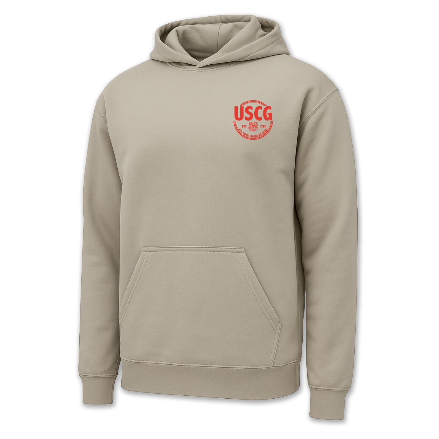 Pick Your Design Coast Guard Hooded Sweatshirt (Tan)