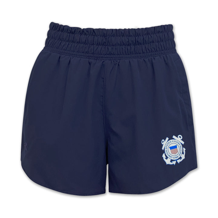 Coast Guard Seal Ladies Under Armour Flex Woven Short (Navy)