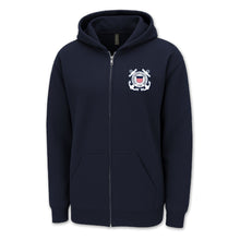 Load image into Gallery viewer, Pick Your Design Coast Guard Full Zip Hooded Sweatshirt