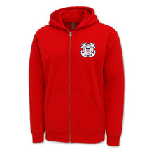 Load image into Gallery viewer, Pick Your Design Coast Guard Full Zip Hooded Sweatshirt (Red)