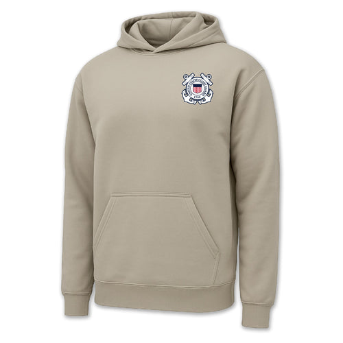 Pick Your Design Coast Guard Hooded Sweatshirt (Tan)
