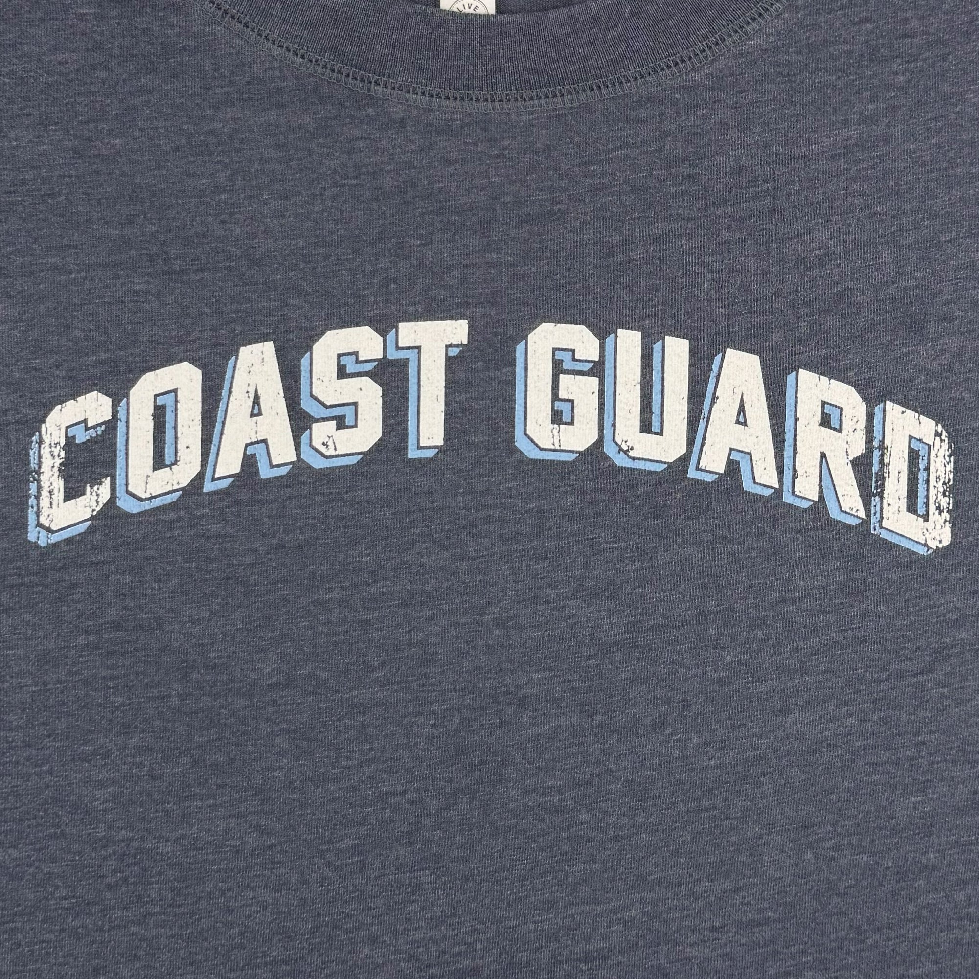Coast Guard Ladies Distressed Arch T-Shirt (Navy)