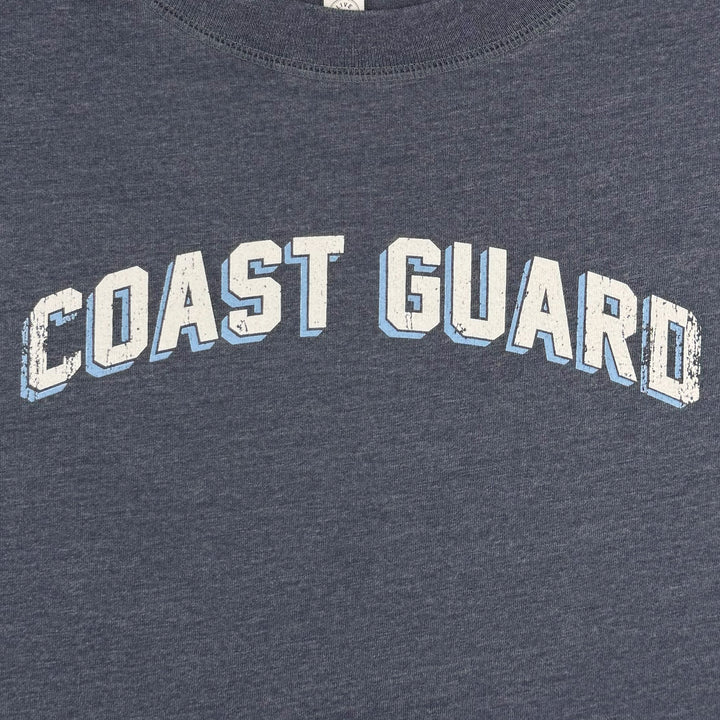 Coast Guard Ladies Distressed Arch T-Shirt (Navy)