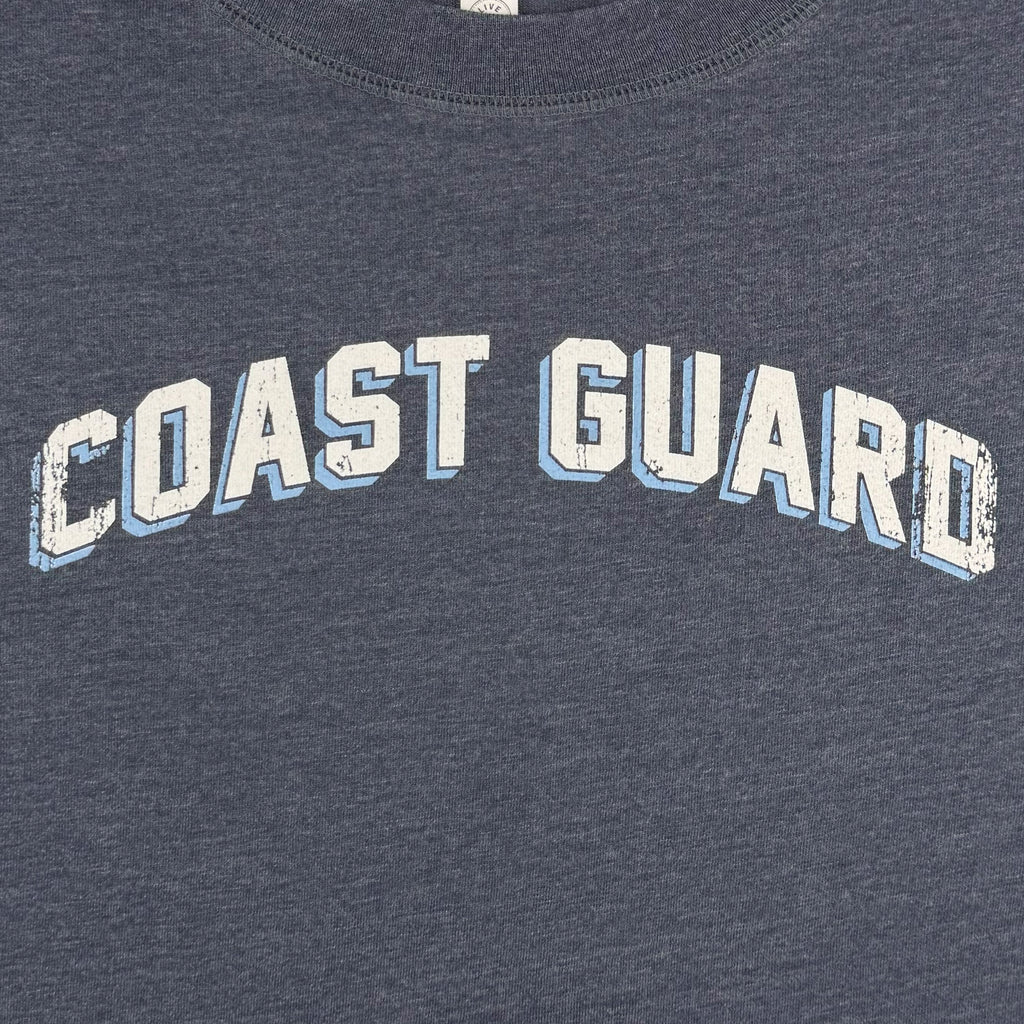 Coast Guard Ladies Distressed Arch T-Shirt (Navy)
