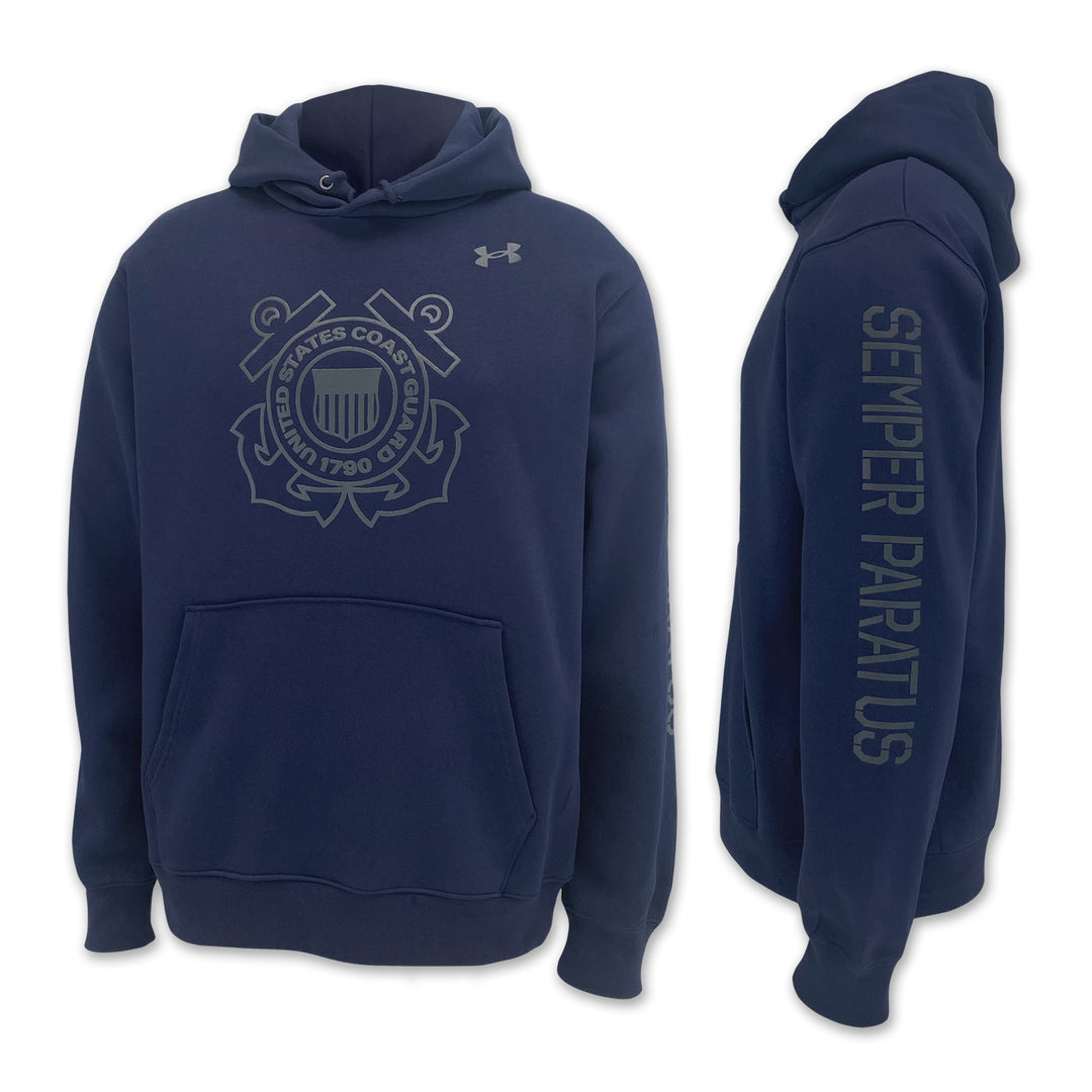 Coast Guard Under Armour Semper Paratus Armour Fleece Hood (Navy)