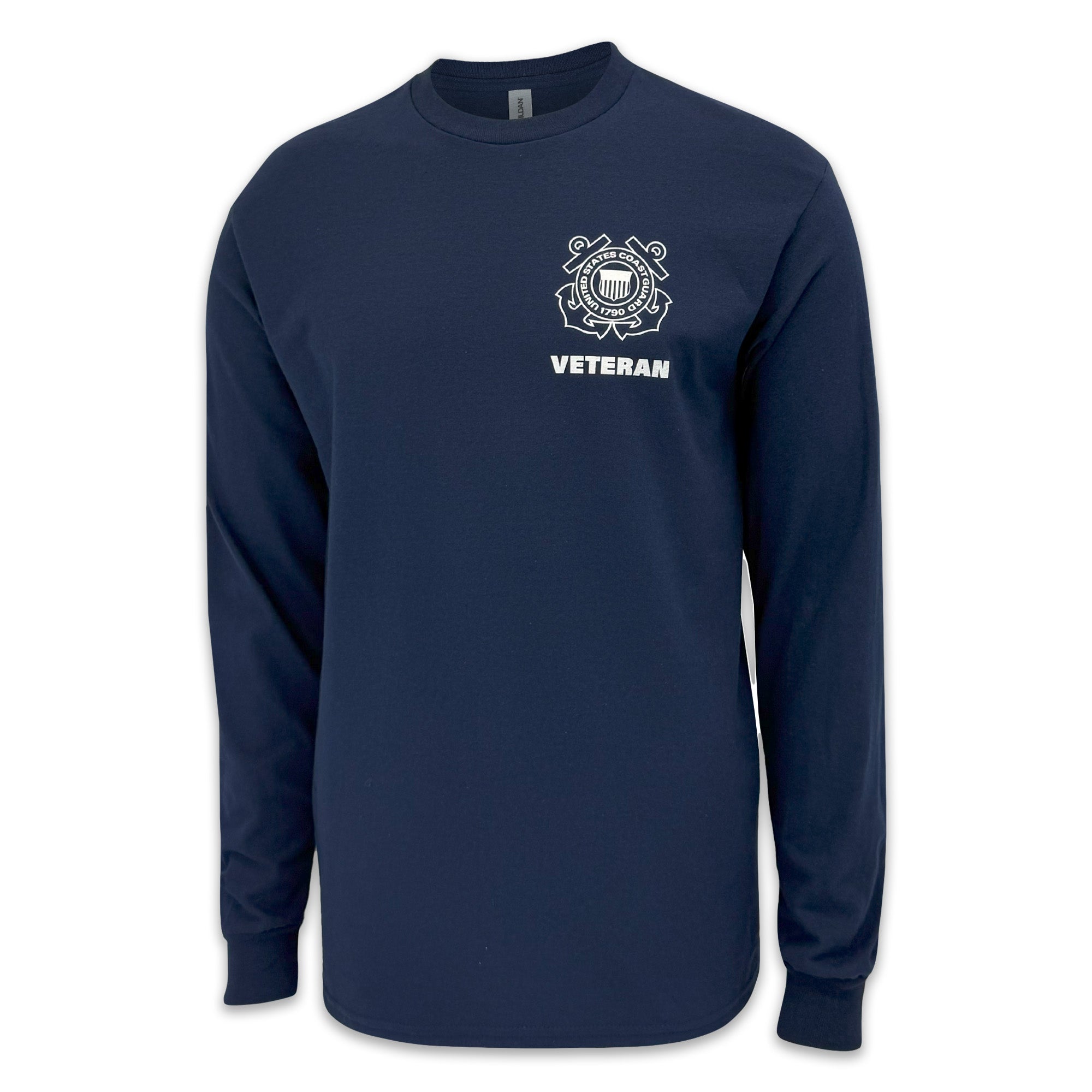 Coast Guard Veteran Flag Long Sleeve T-Shirt (Navy)