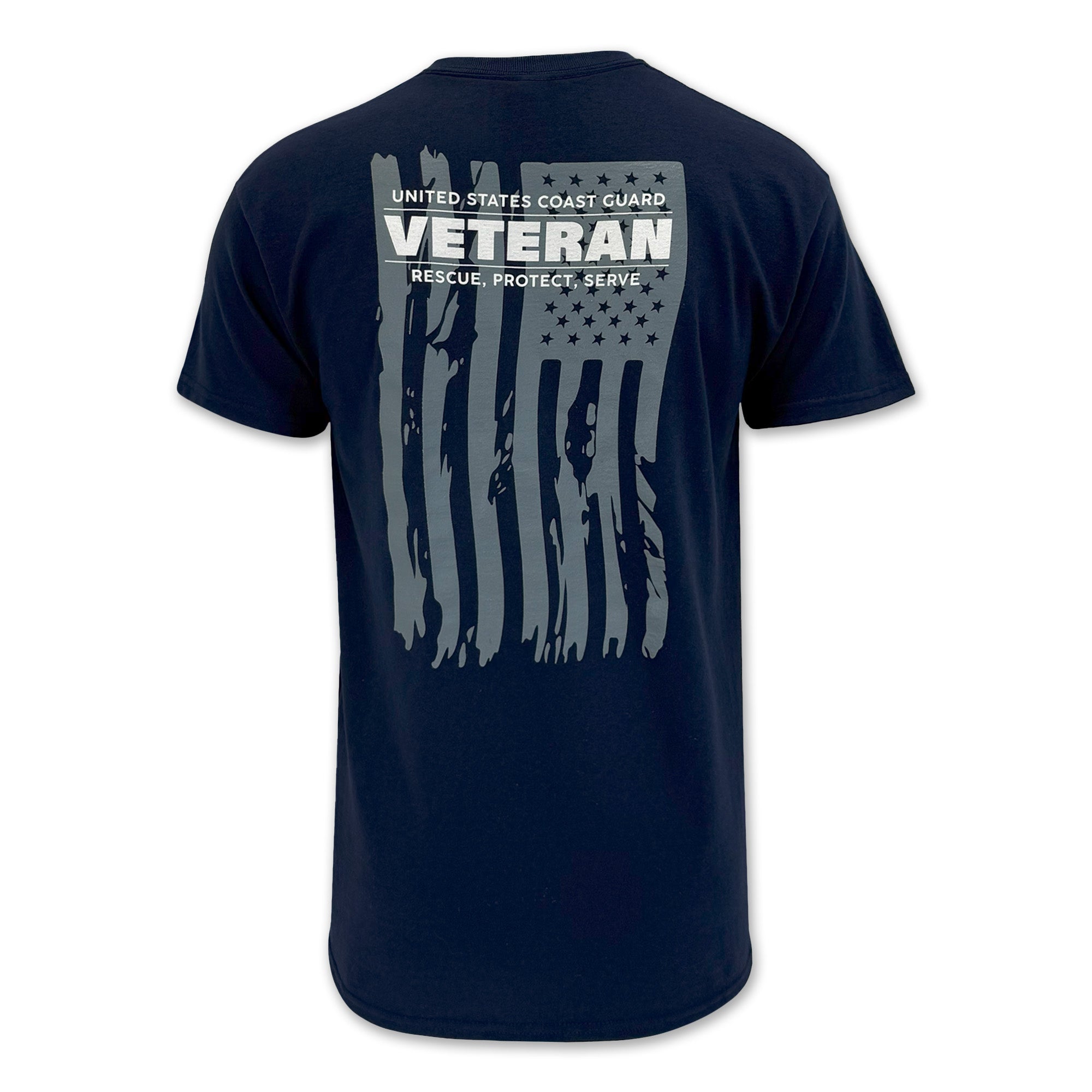 Coast Guard Veteran Flag T-Shirt (Navy)