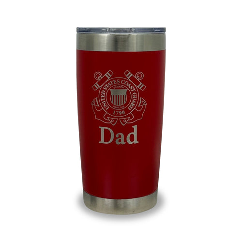 Coast Guard Dad 20oz Stainless Steel Tumbler (Red)