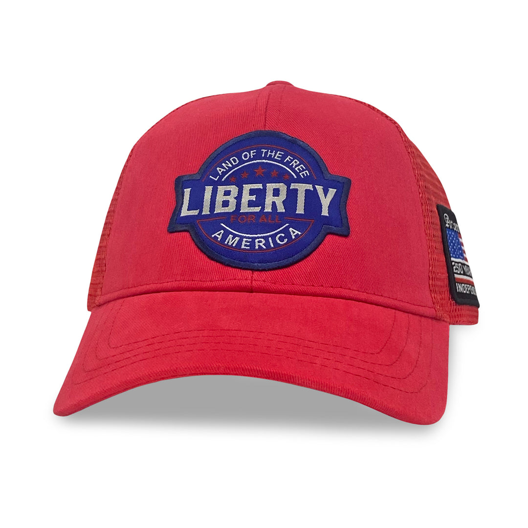 Liberty America Land of the Free Mesh Back Hat (Red)