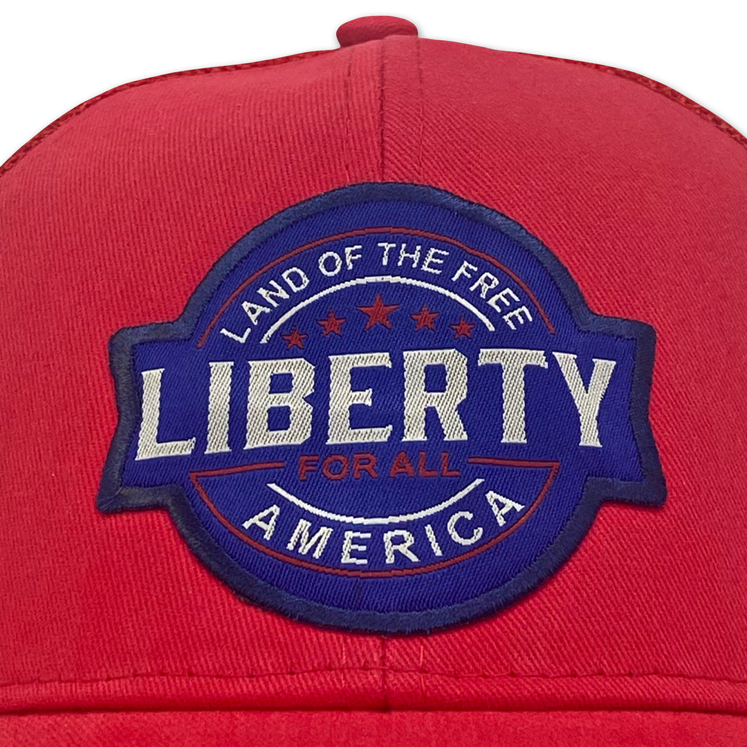 Liberty America Land of the Free Mesh Back Hat (Red)
