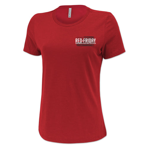 RED Friday Left Chest Ladies T-Shirt (Red)