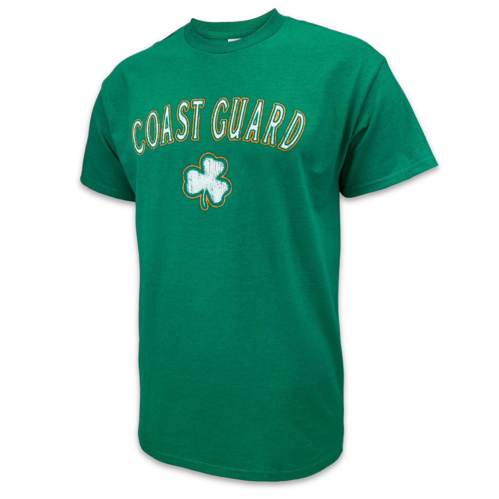 Coast Guard Distressed Shamrock T-Shirt (Kelly Green)